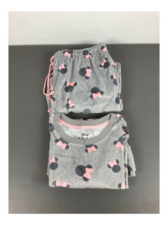 Disney Other - Disney Minnie Mouse Long-Sleeve Pajama Set for Women - Gray with Pink Bows, Smal